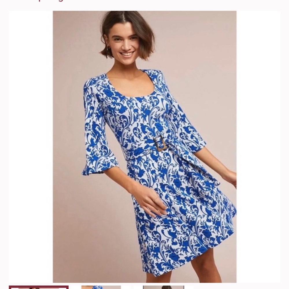 Maeve for Anthropologie floral belted dress